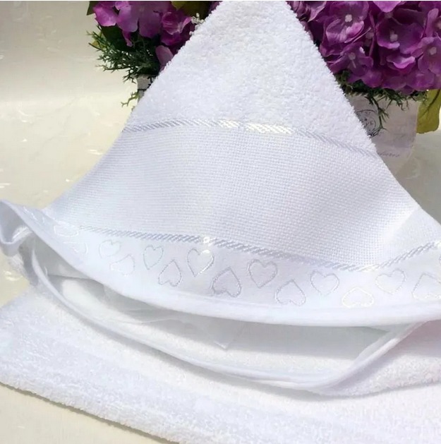 Toalha de Banho com Capuz Baby Love Branca