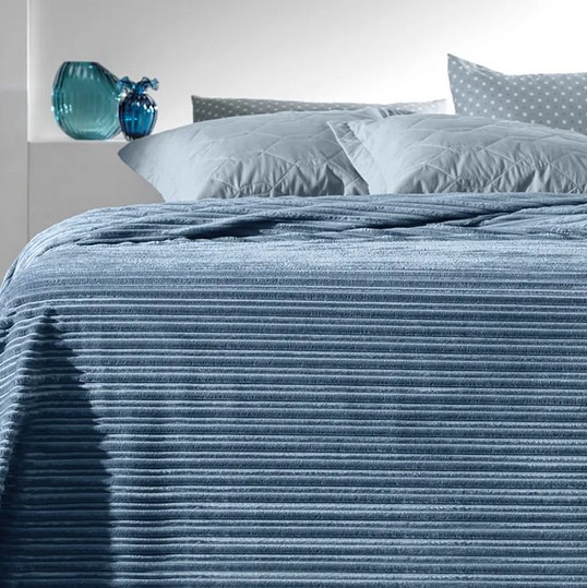 Manta Microfibra Queen Linhares Azul