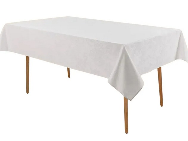 Toalha de mesa Retangular Karsten 12 lugares Sempre Limpa Lótus Branca