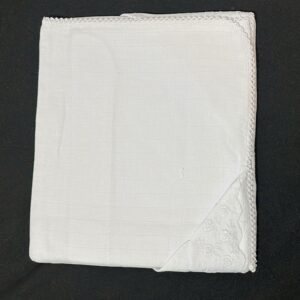 Fralda Capuz Quadriculada Com Voil Mabber Branca