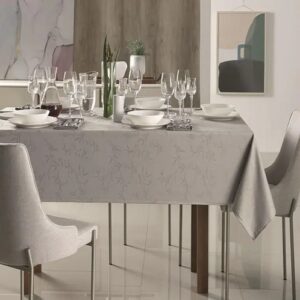 Toalha de Mesa Retangular Karsten Jacquard Verissímo Cinza